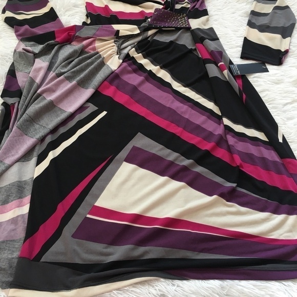 Sharon Max Multicolor long sleeve wrap dress Large - Picture 13 of 15